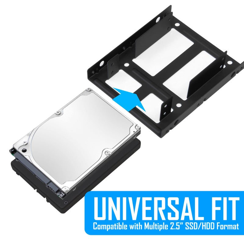 Kingwin SSD Hard Drive Mounting Kit Internal, Convert Any 2 x 2.5â€ Solid State Drive / HDD Into a 3.5 Inch Drive Bay. Mounting Screws Included, Quick and Easy Installation [HDM-225-BK] - Image 5